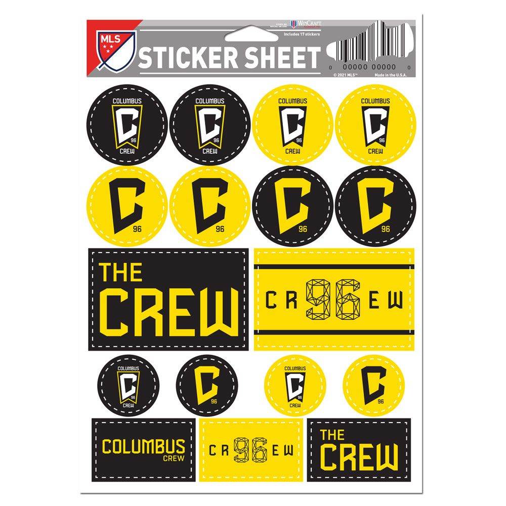 Columbus Crew SC Vinyl Decal Sheet 5x7 Sticker Pack - ToylandEU