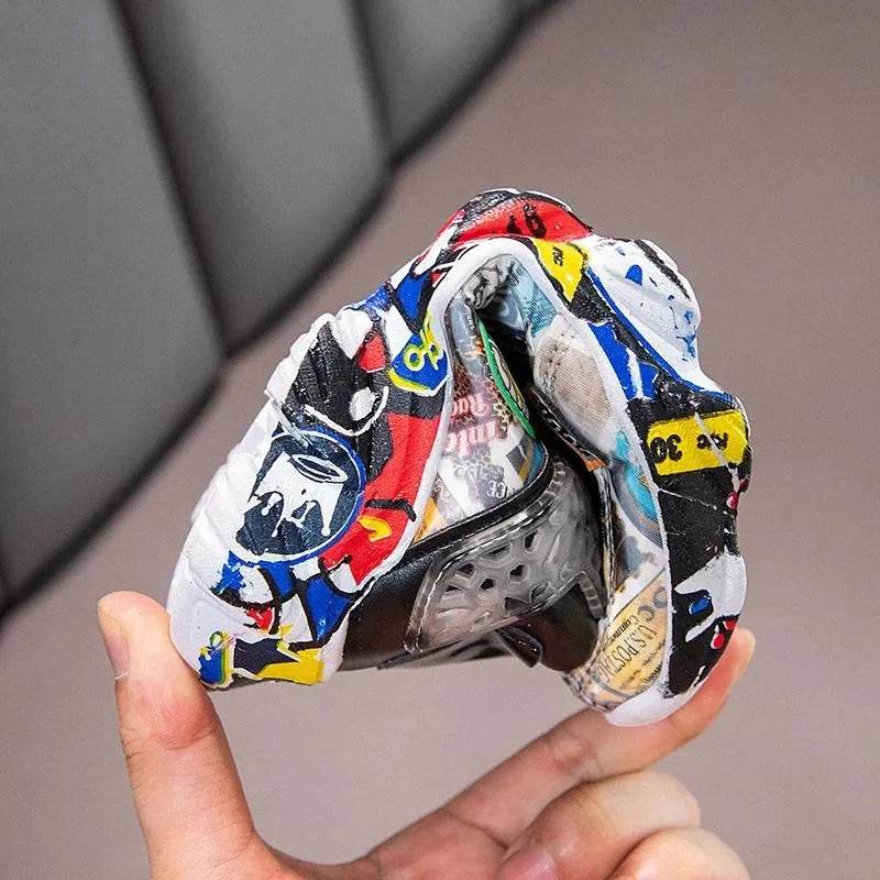 Comfortable Children's Sneakers with Cartoon Graffiti Design for Active Kids - ToylandEU