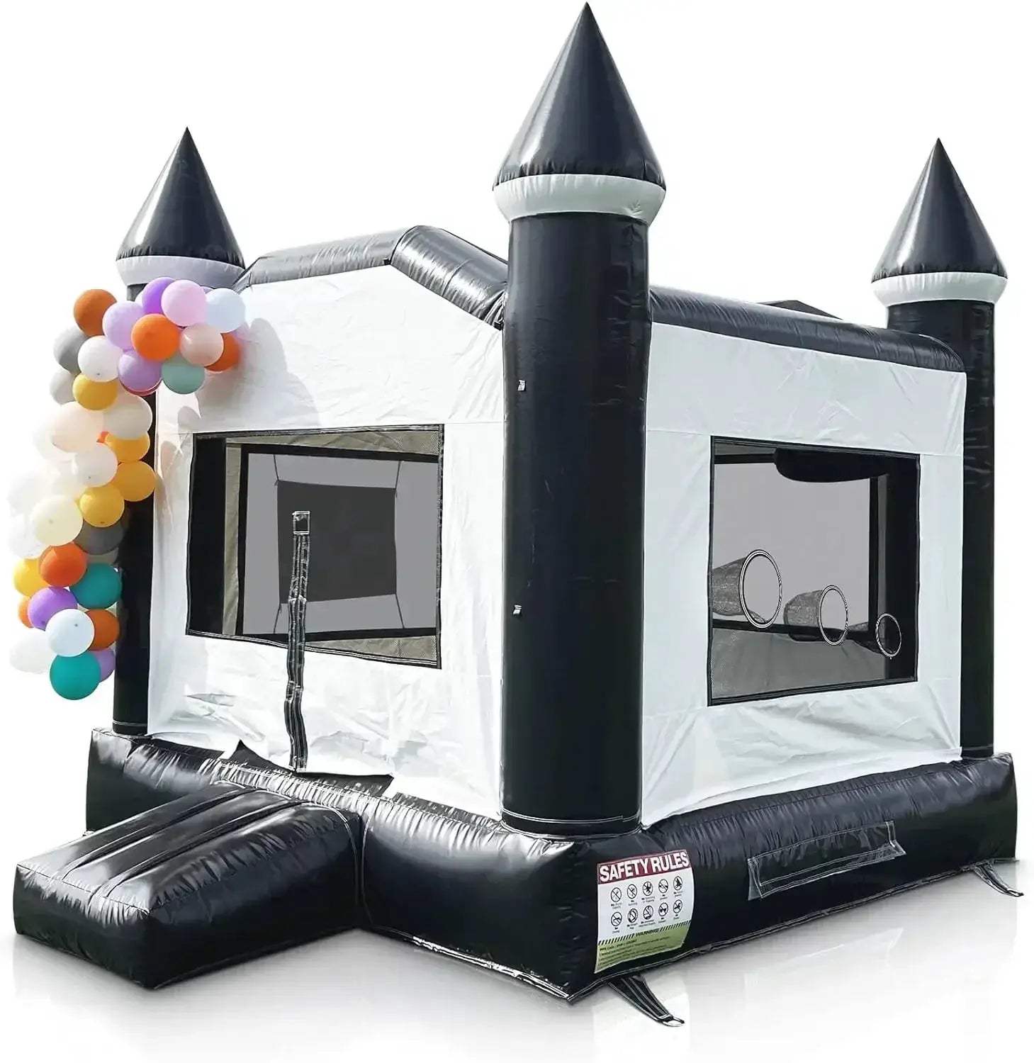 Commercial Black And White Inflatable Bounce House 13x10ft For Parties - ToylandEU