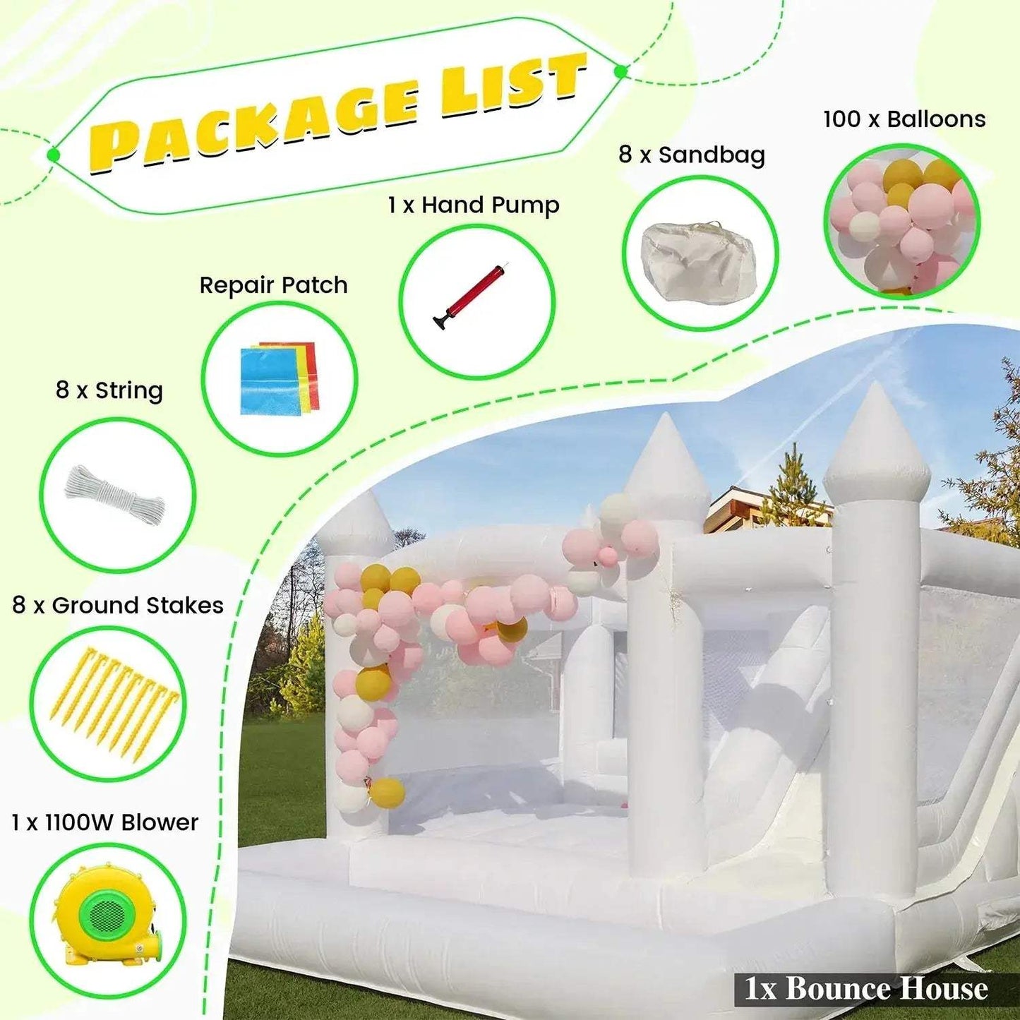 Commercial Grade Inflatable Bounce House With Slide And Ball Pit - ToylandEU
