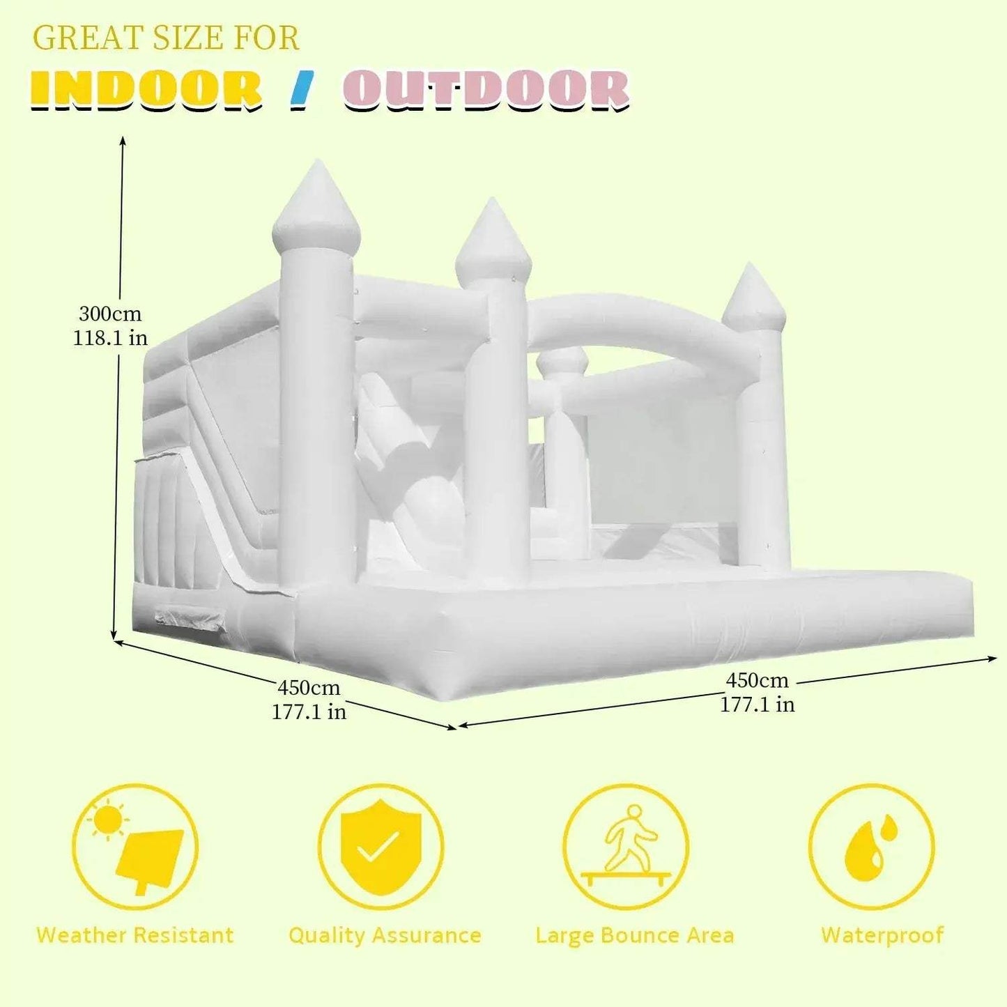 Commercial Grade Inflatable Bounce House With Slide And Ball Pit - ToylandEU