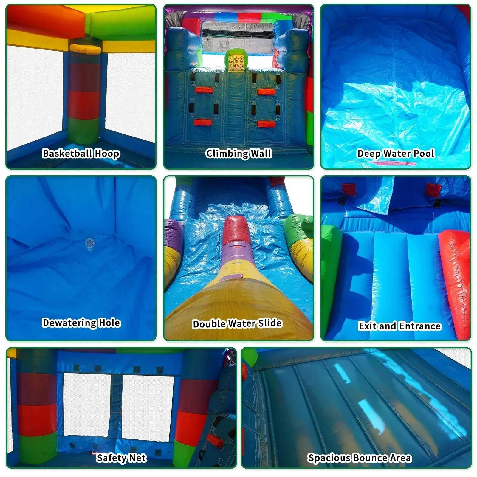 Commercial Grade Inflatable Bounce House With Water Slides - ToylandEU