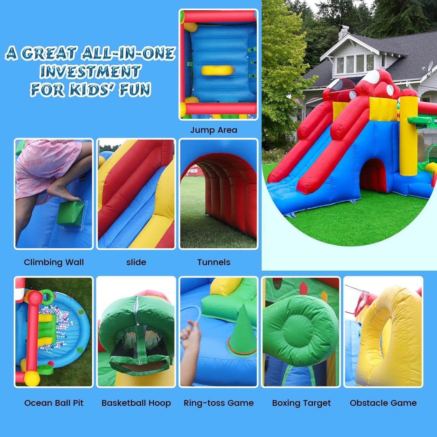 Commercial Grade Inflatable Bouncing House for Children - ToylandEU