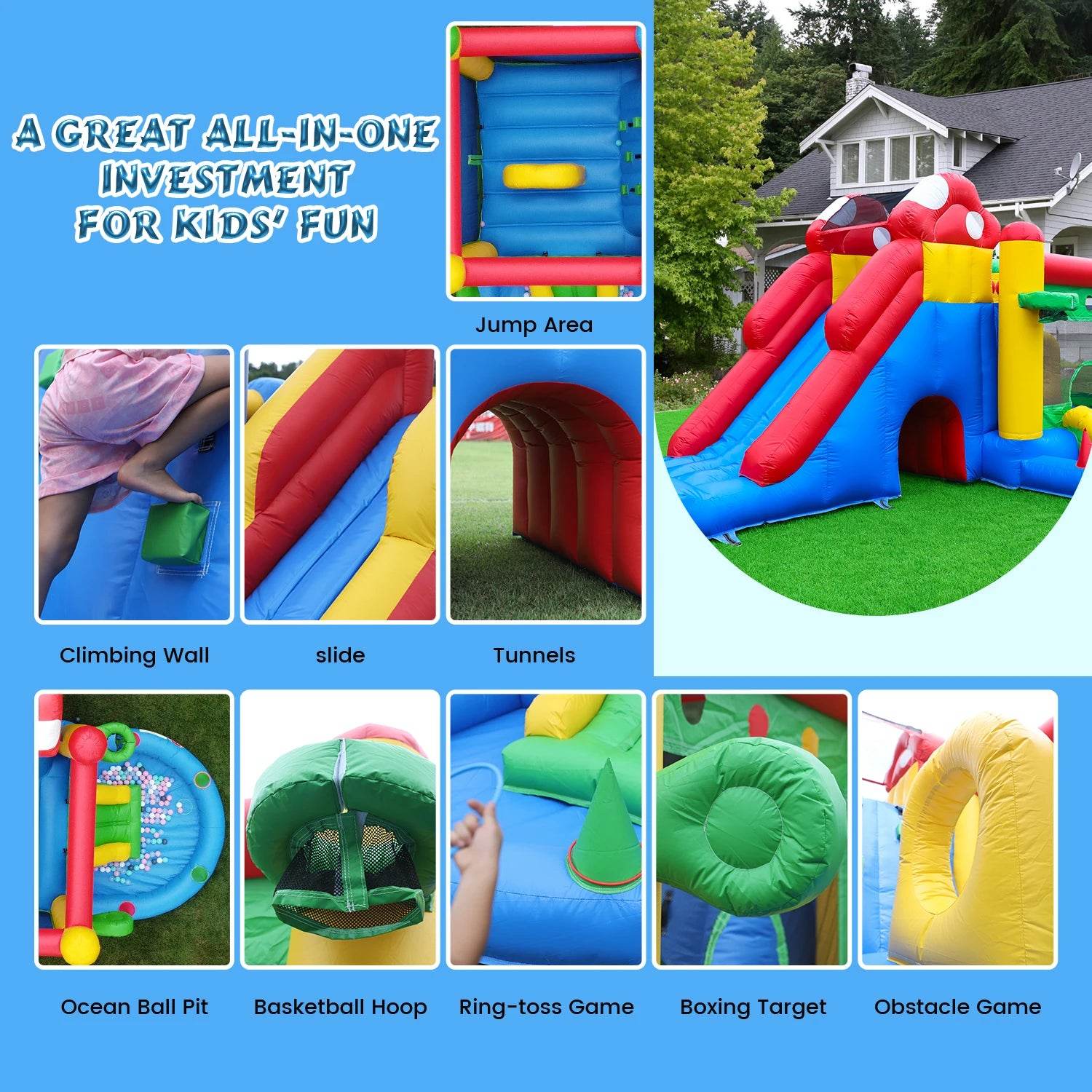 Commercial Grade Inflatable Bouncing House for Children - ToylandEU