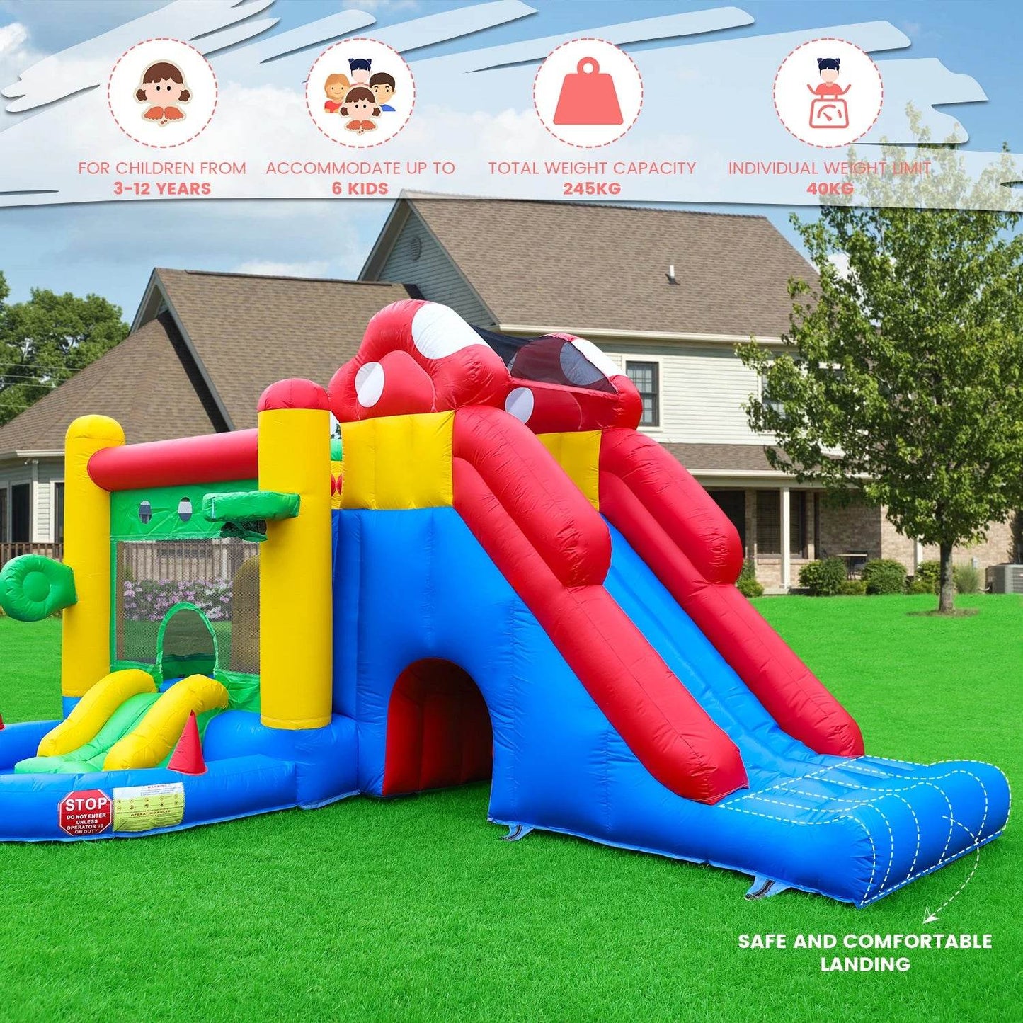 Commercial Grade Inflatable Bouncing House for Children - ToylandEU