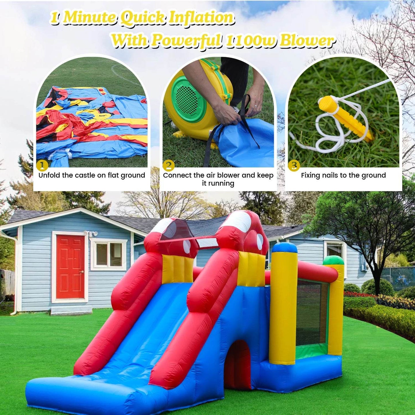 Commercial Grade Inflatable Bouncing House for Children - ToylandEU