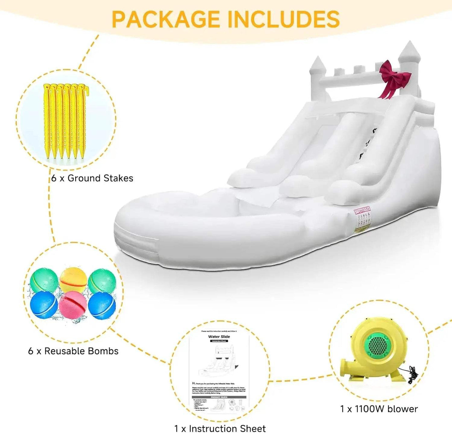 Commercial Grade Inflatable Water Slide With Splash Pool - ToylandEU