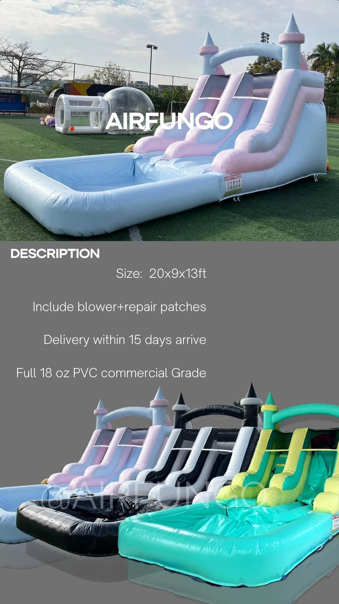 Commercial Grade Inflatable Water Slide with Splash Pool - ToylandEU