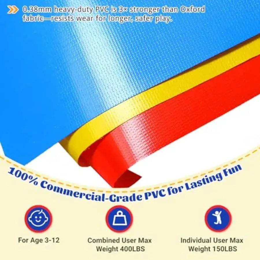 Commercial Grade PVC Bounce House With Wide Slide And Hoops - ToylandEU