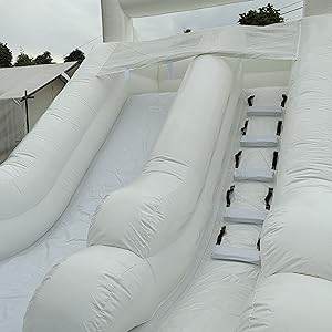 Commercial Grade White Inflatable Water Slide with Splash Pool Bouncy Castle for Adults and Kids Includes Blower Customization - ToylandEU