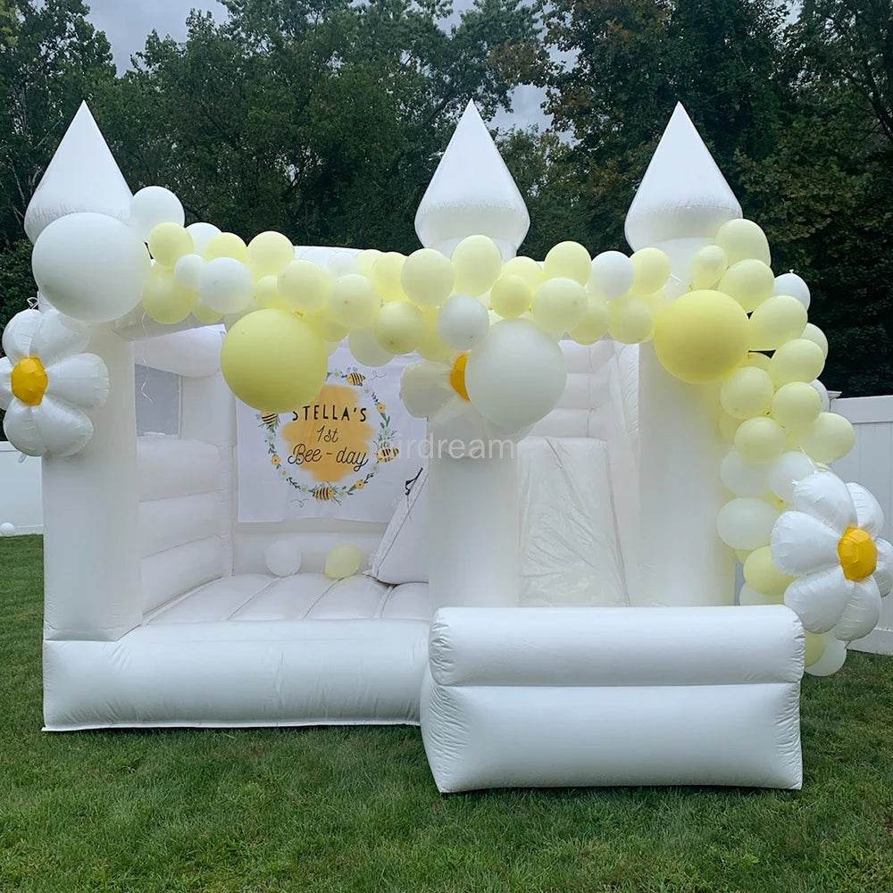 Commercial Half PVC Bounce House with Slide for Wedding Party - ToylandEU