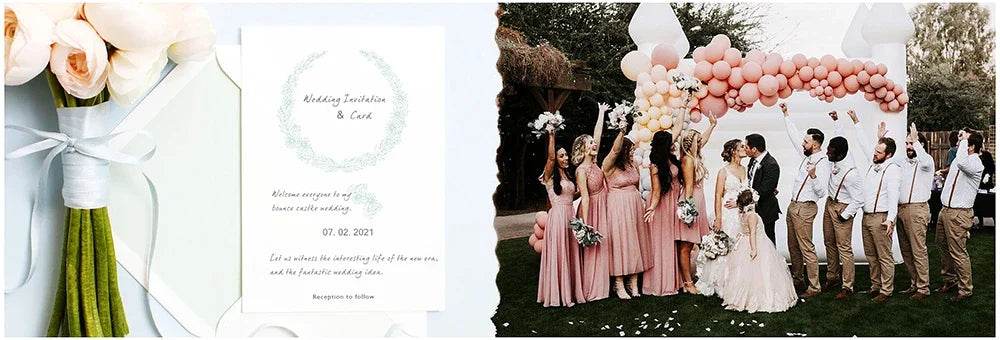 Commercial Half PVC Bounce House with Slide for Wedding Party - ToylandEU