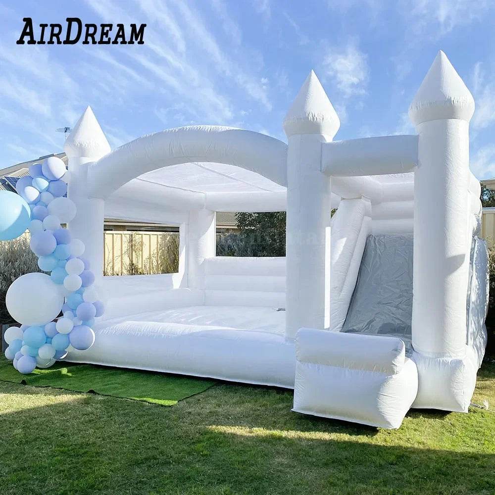 Commercial Half PVC Bounce House with Slide for Wedding Party - ToylandEU