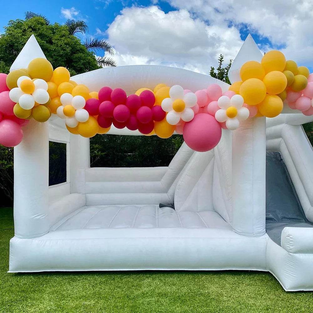 Commercial Half PVC Bounce House with Slide for Wedding Party - ToylandEU