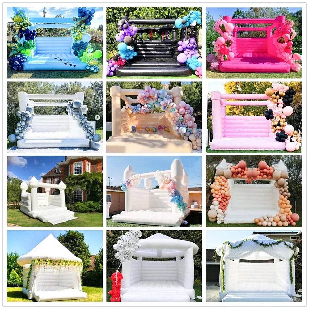 Commercial Half PVC Bounce House with Slide for Wedding Party - ToylandEU