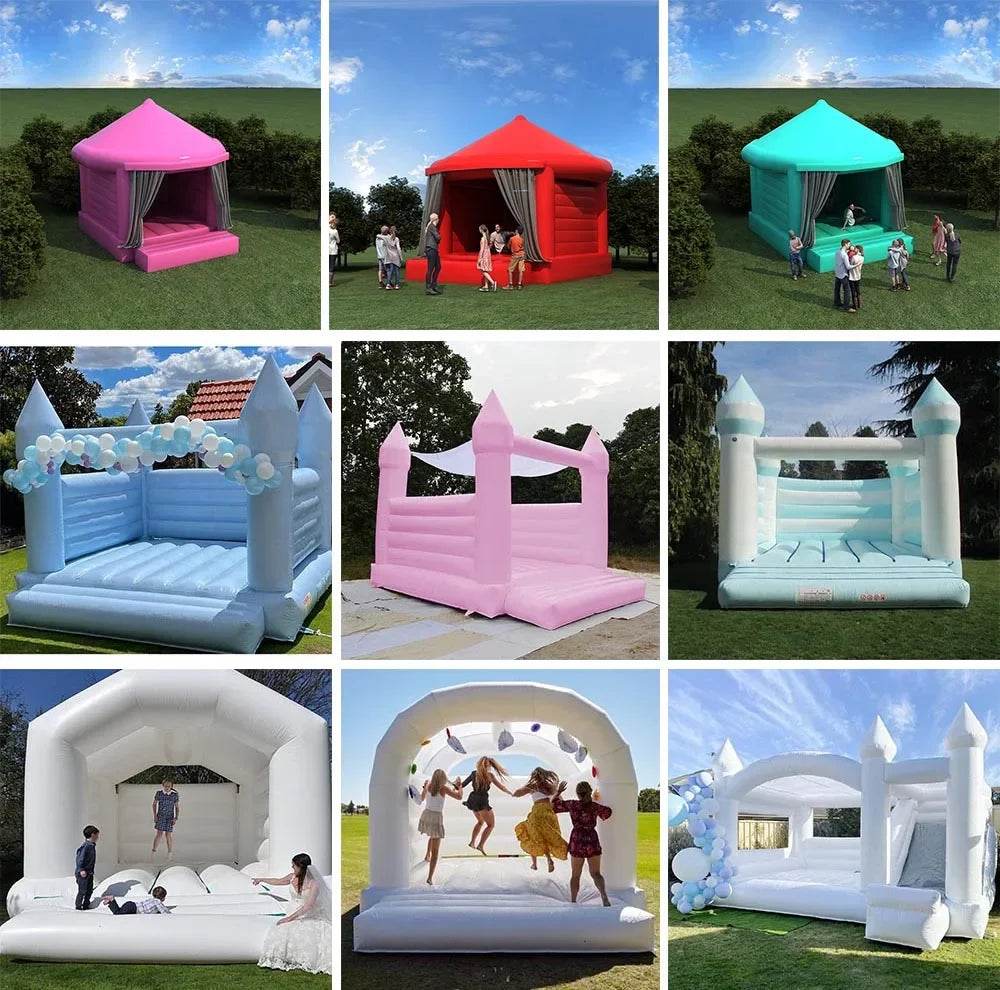 Commercial Half PVC Bounce House with Slide for Wedding Party - ToylandEU