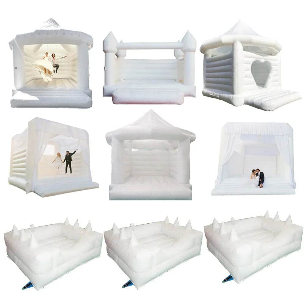 Commercial Half PVC Bounce House with Slide for Wedding Party - ToylandEU