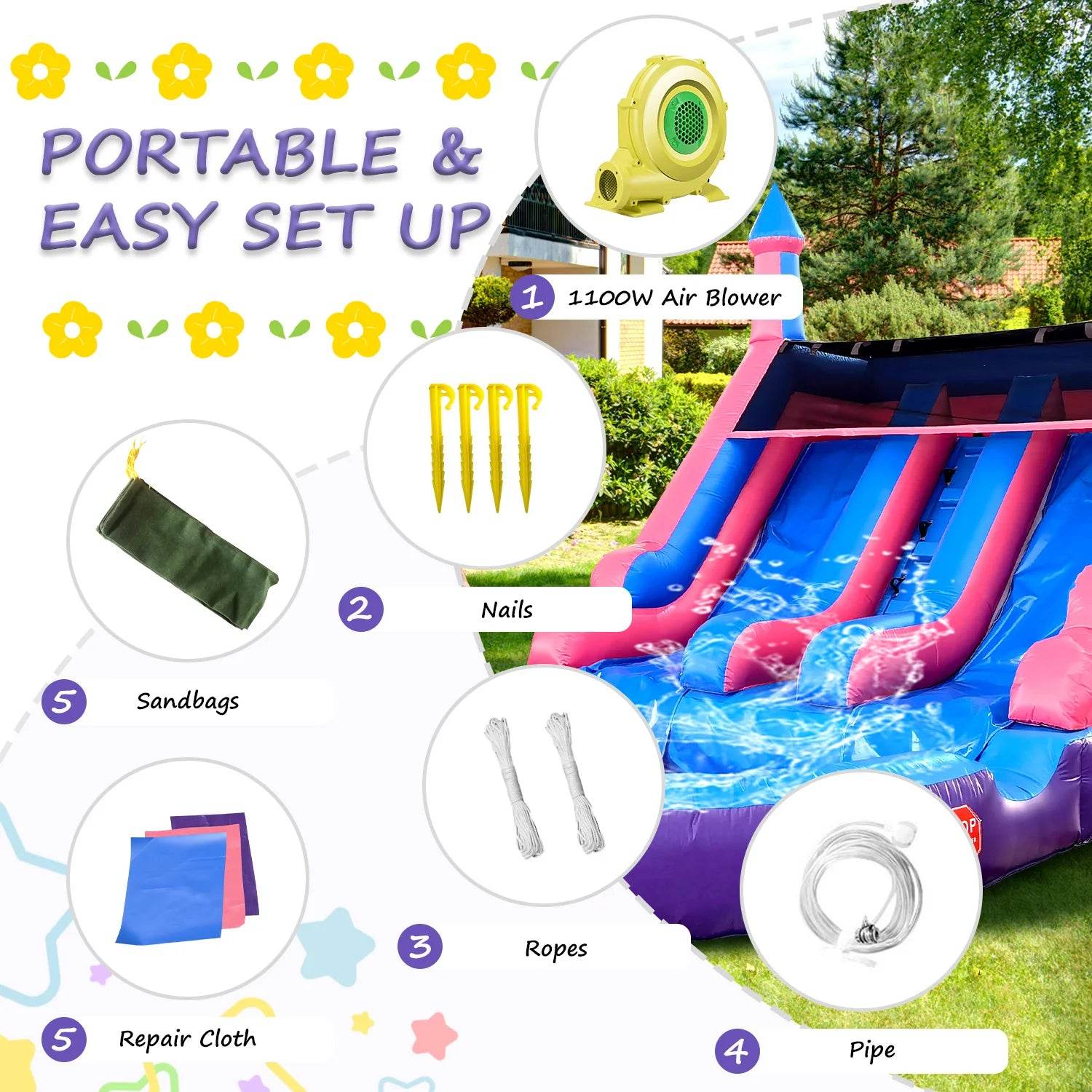 Commercial Inflatable Bounce House for Kids 20ft Bouncy Castle - ToylandEU