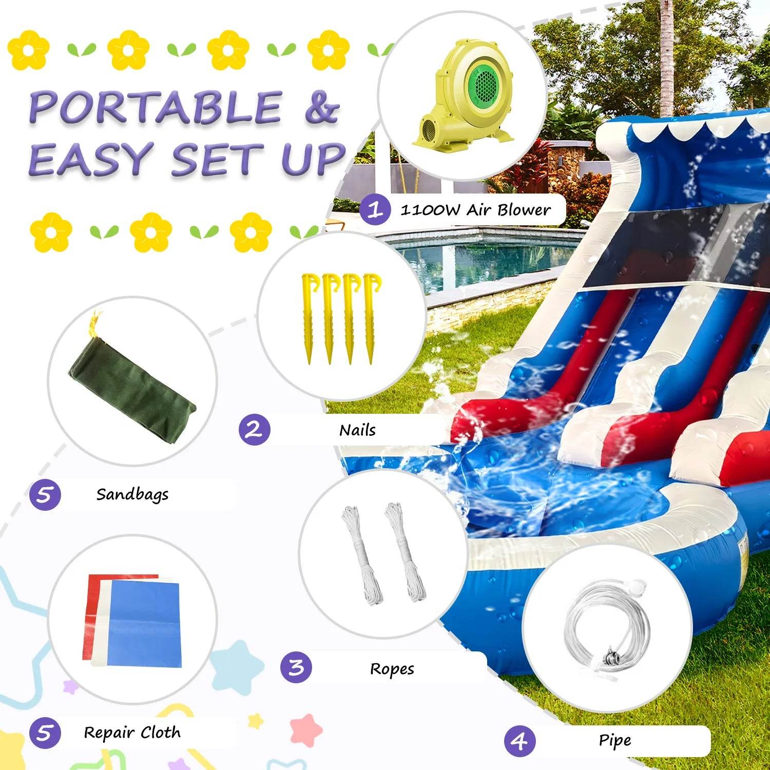 Commercial Inflatable Bounce House for Kids 24ft Bouncy Castle - ToylandEU