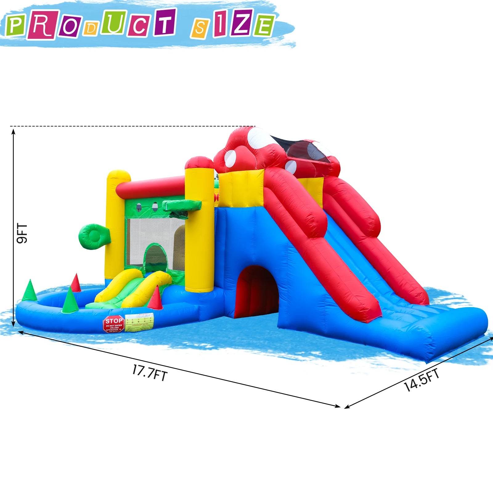 Commercial Inflatable Bounce House with PVC Bouncy Castle Slide - ToylandEU