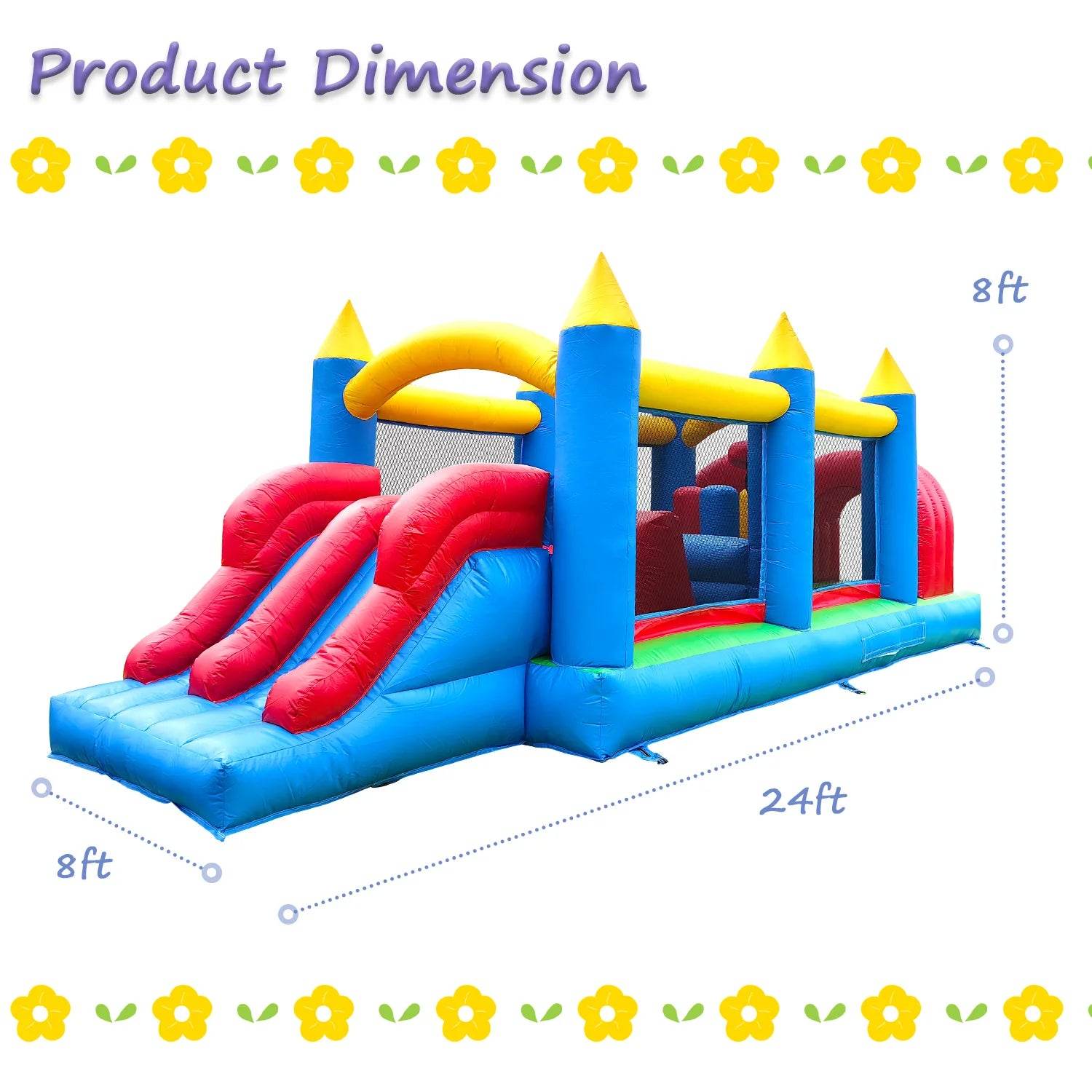 Commercial Inflatable Bounce House with PVC Bouncy Castle Slide - ToylandEU