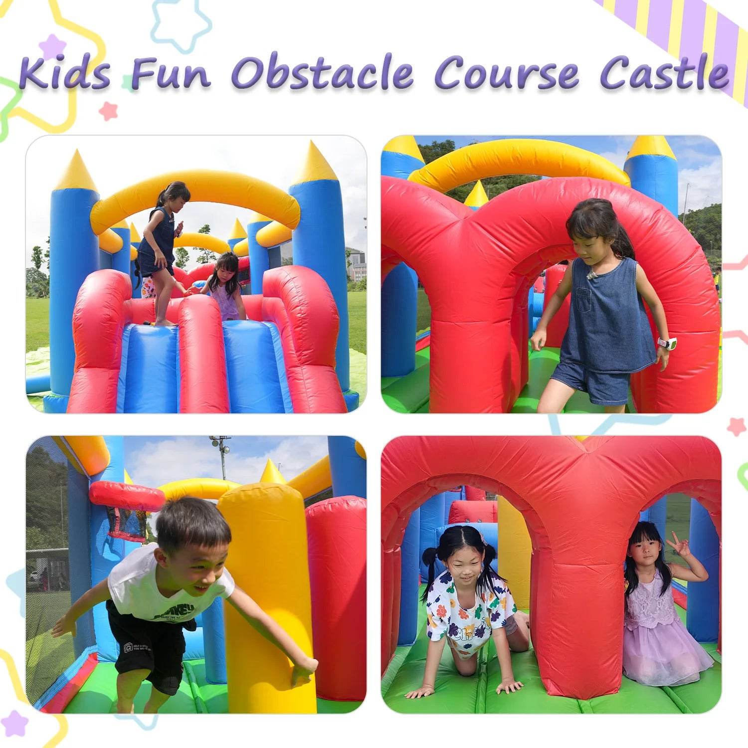 Commercial Inflatable Bounce House with PVC Bouncy Castle Slide - ToylandEU