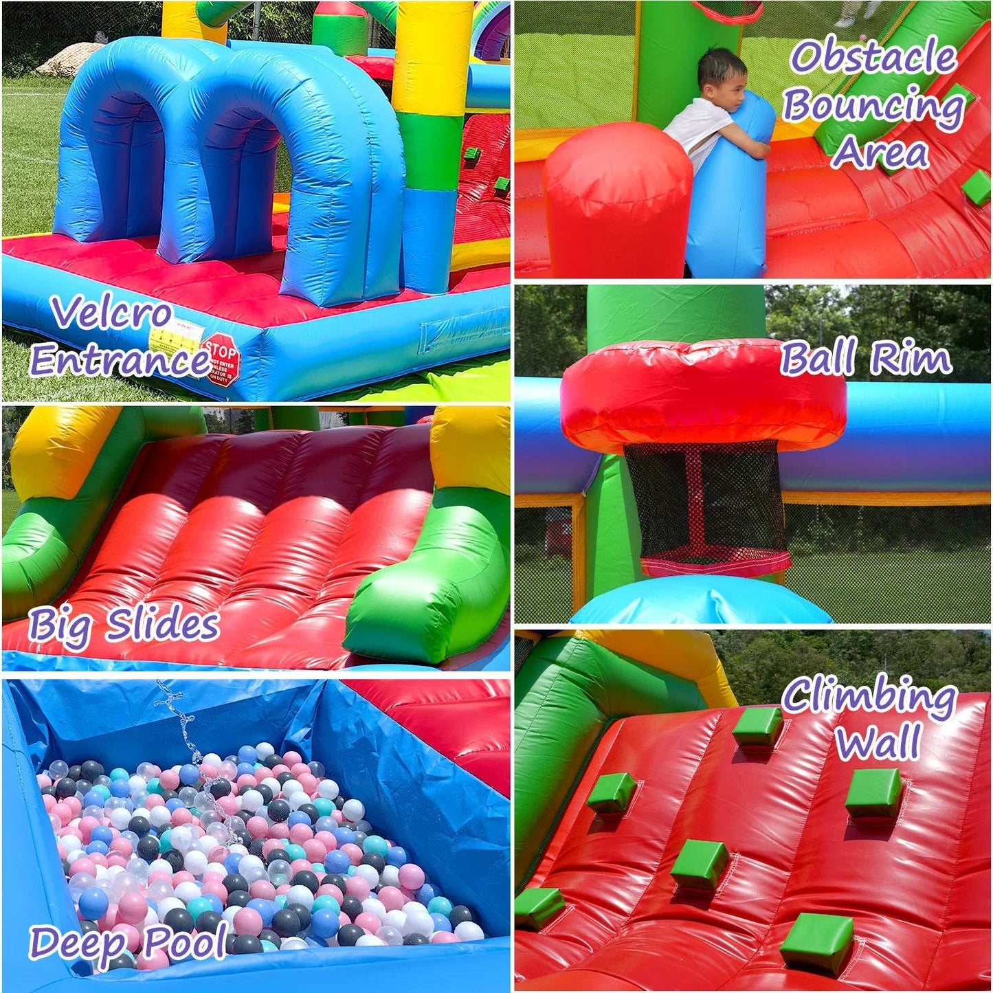 Commercial Inflatable Bounce House with PVC Bouncy Castle Slide - ToylandEU