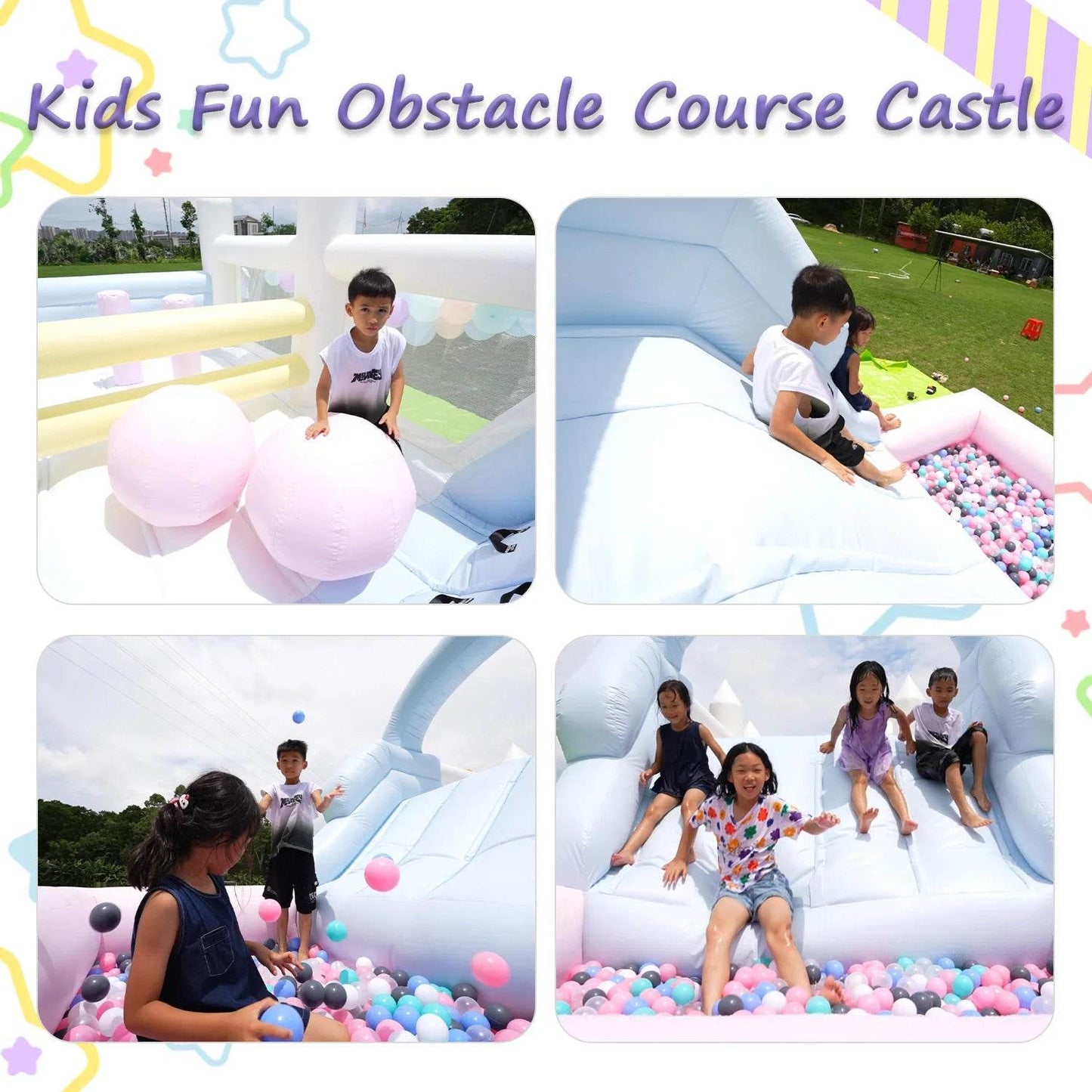 Commercial Inflatable Bounce House with PVC Bouncy Castle Slide - ToylandEU
