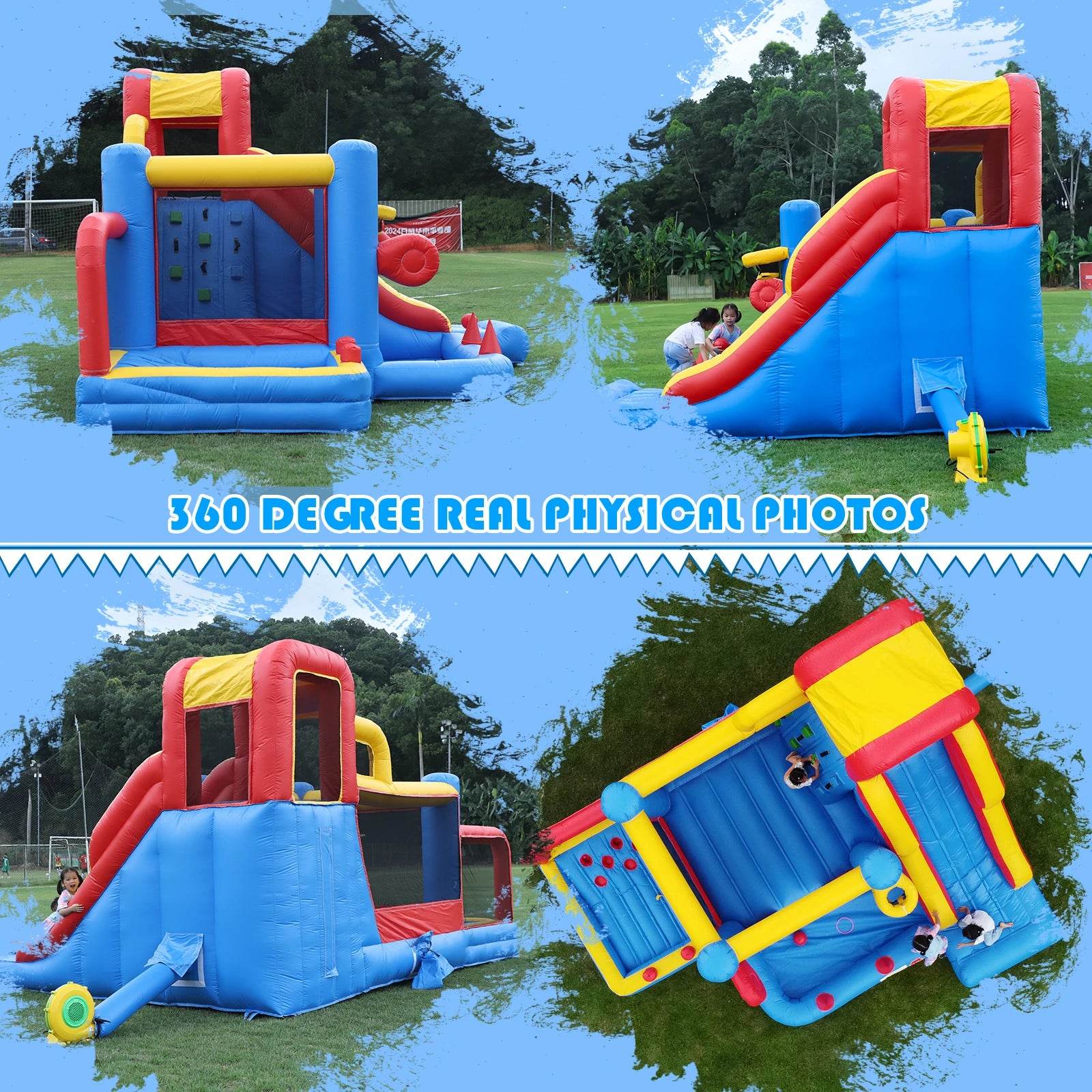 Commercial Inflatable Bounce House with PVC Bouncy Castle Slide - ToylandEU