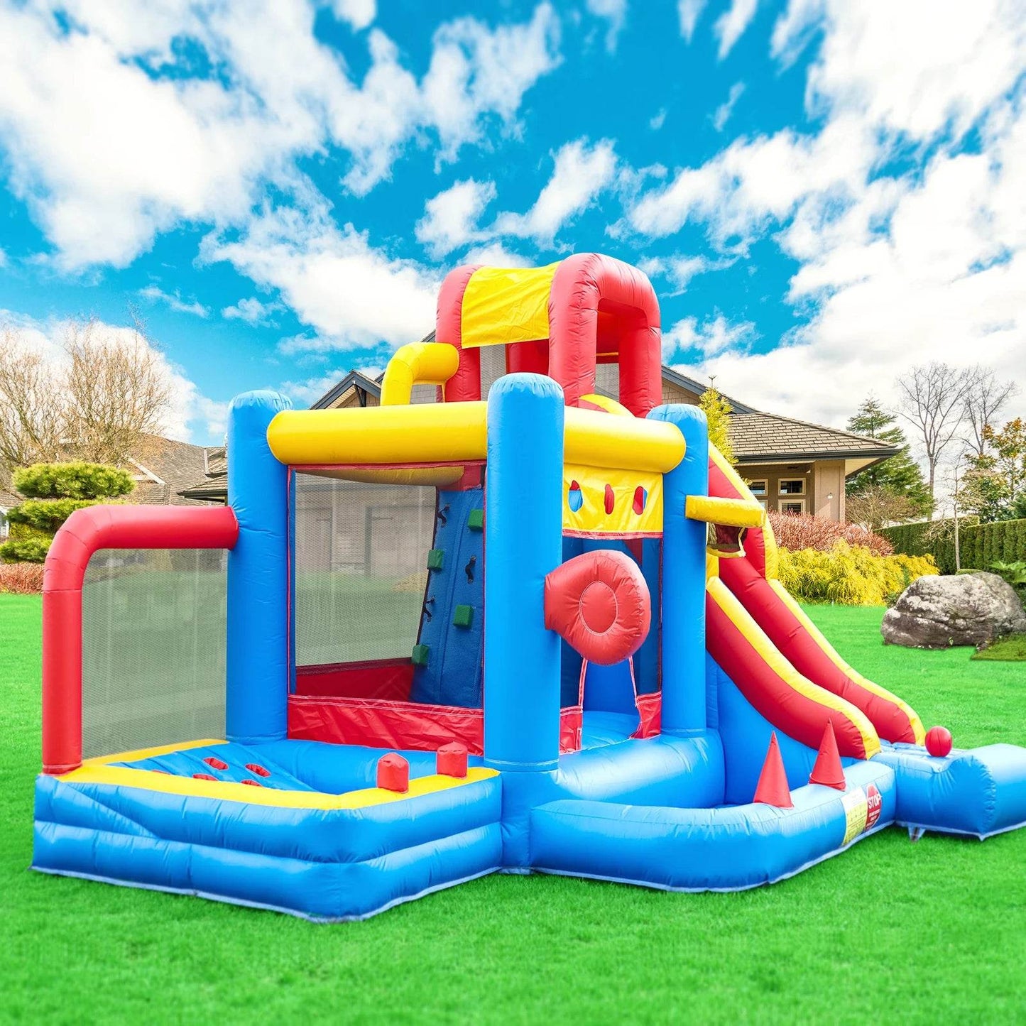 Commercial Inflatable Bounce House with PVC Bouncy Castle Slide - ToylandEU