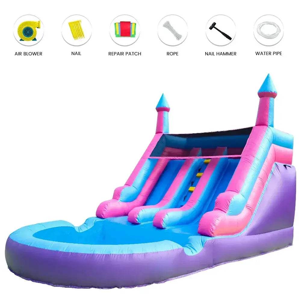 Commercial Inflatable Double Water Slide 6.4m With Blower For Kids - ToylandEU