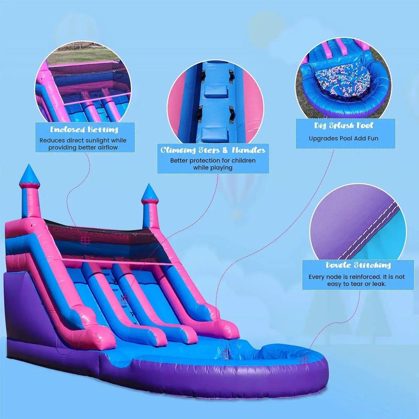  Commercial Inflatable Double Water Slide With Blower -  ToylandEU™