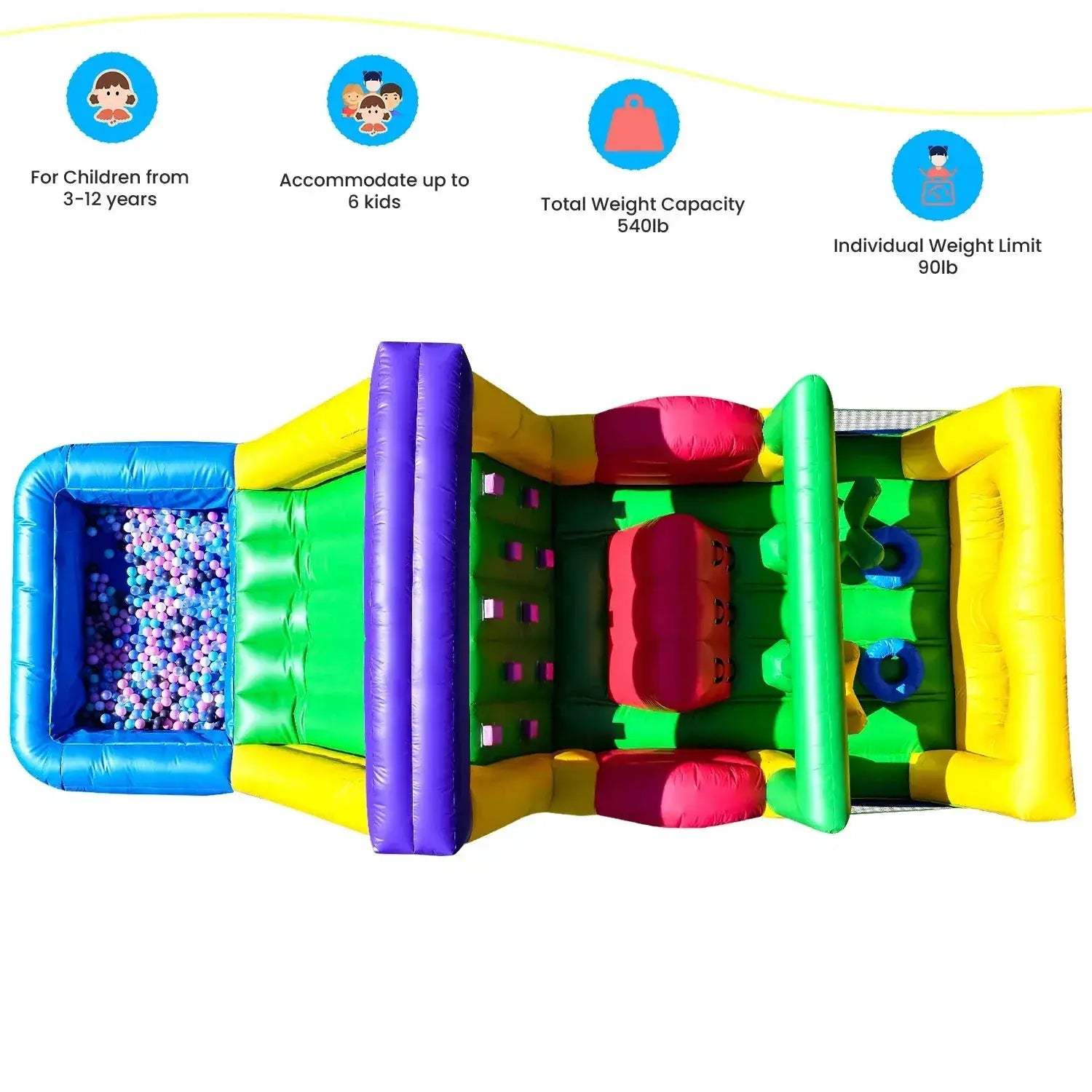 Commercial Inflatable Obstacle Course Bouncy Castle With Blower - ToylandEU