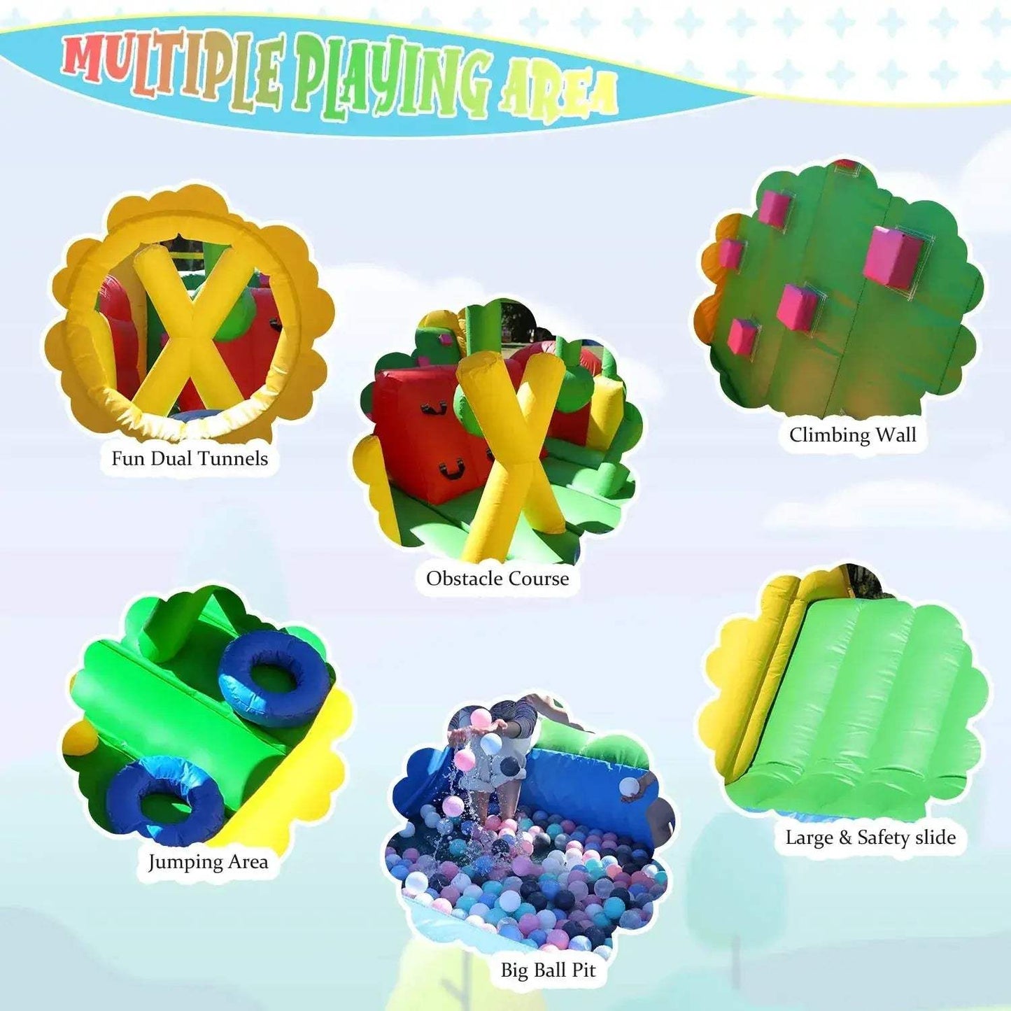 Commercial Inflatable Obstacle Course Bouncy Castle With Blower - ToylandEU