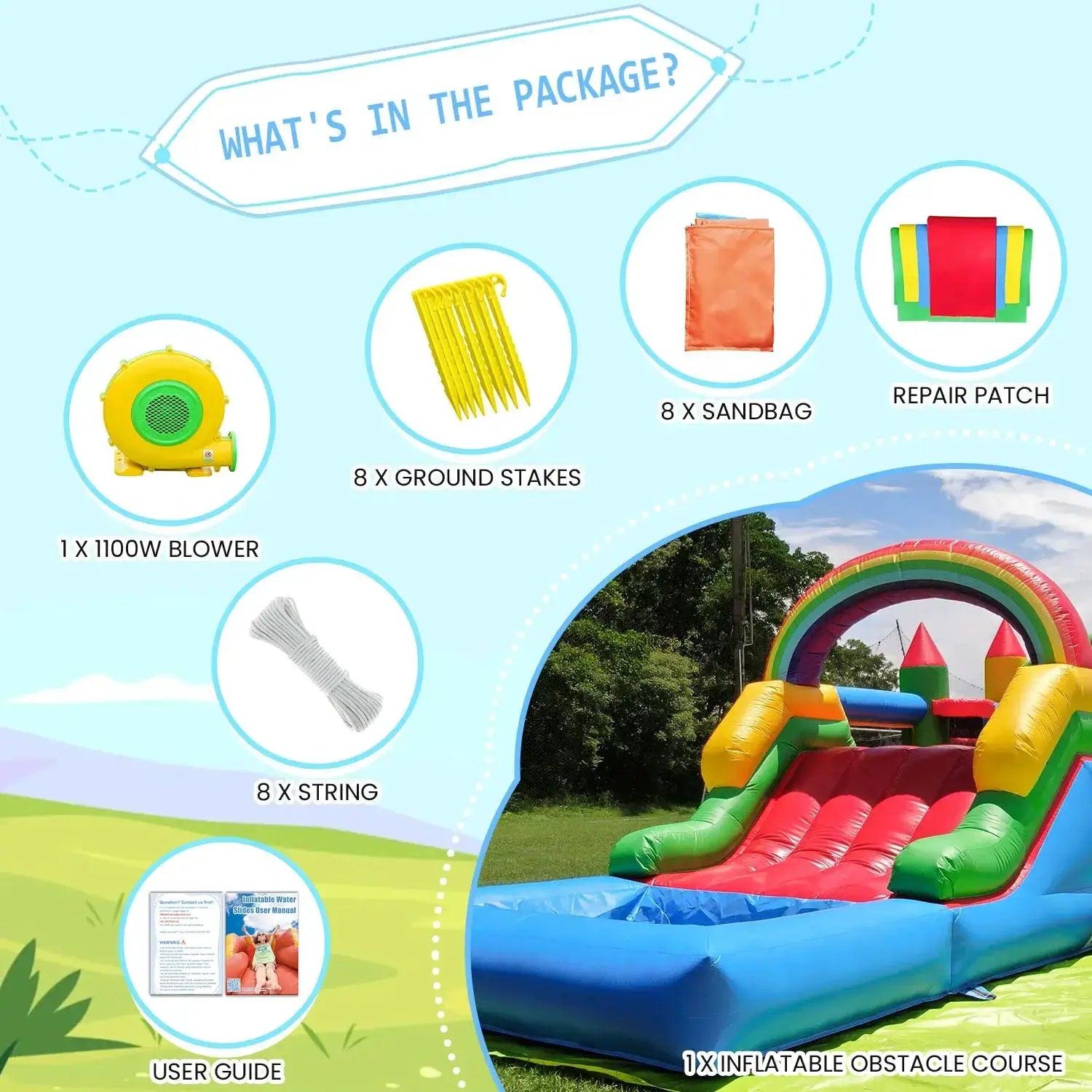  Commercial Inflatable Obstacle Course Dual Racing Slides -  ToylandEU™
