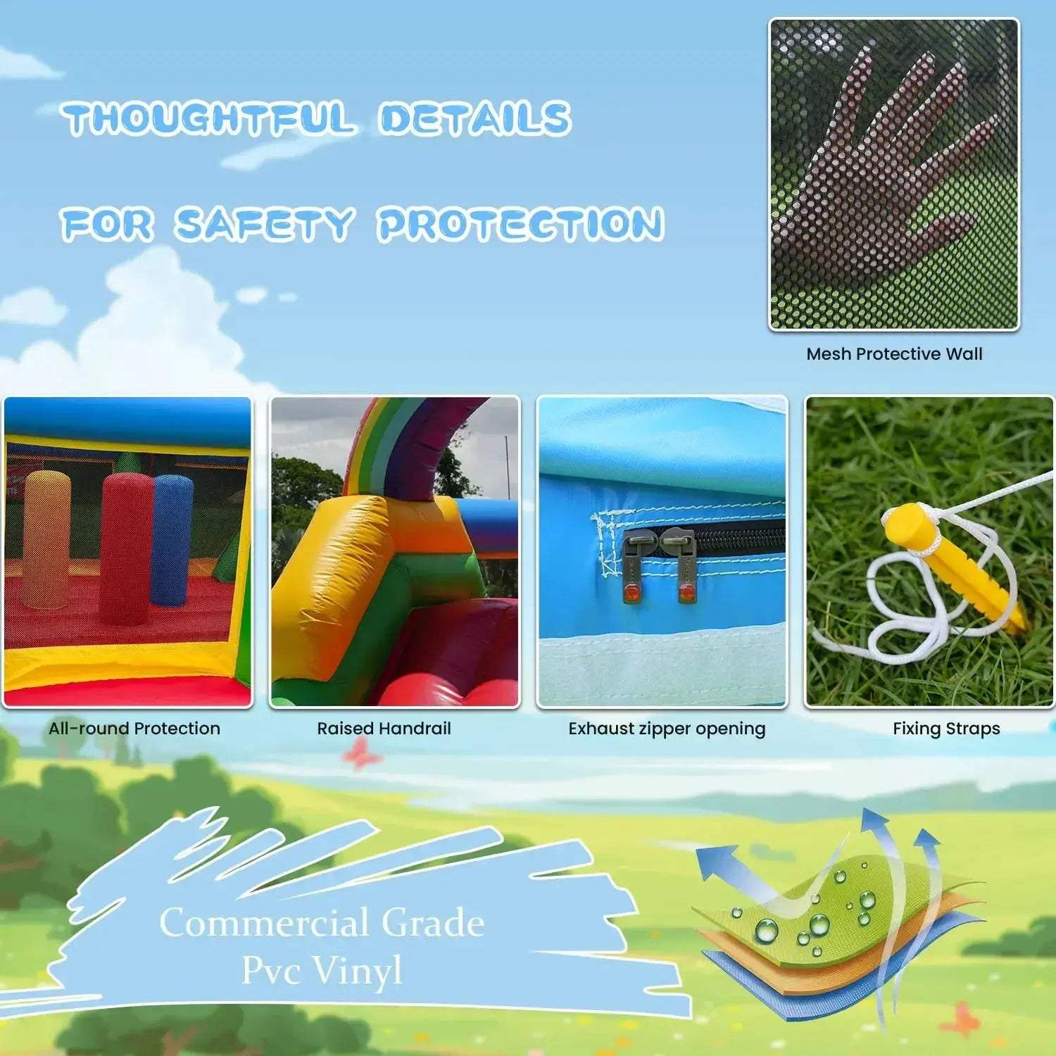 Commercial Inflatable Obstacle Course With Dual Racing Slides - ToylandEU