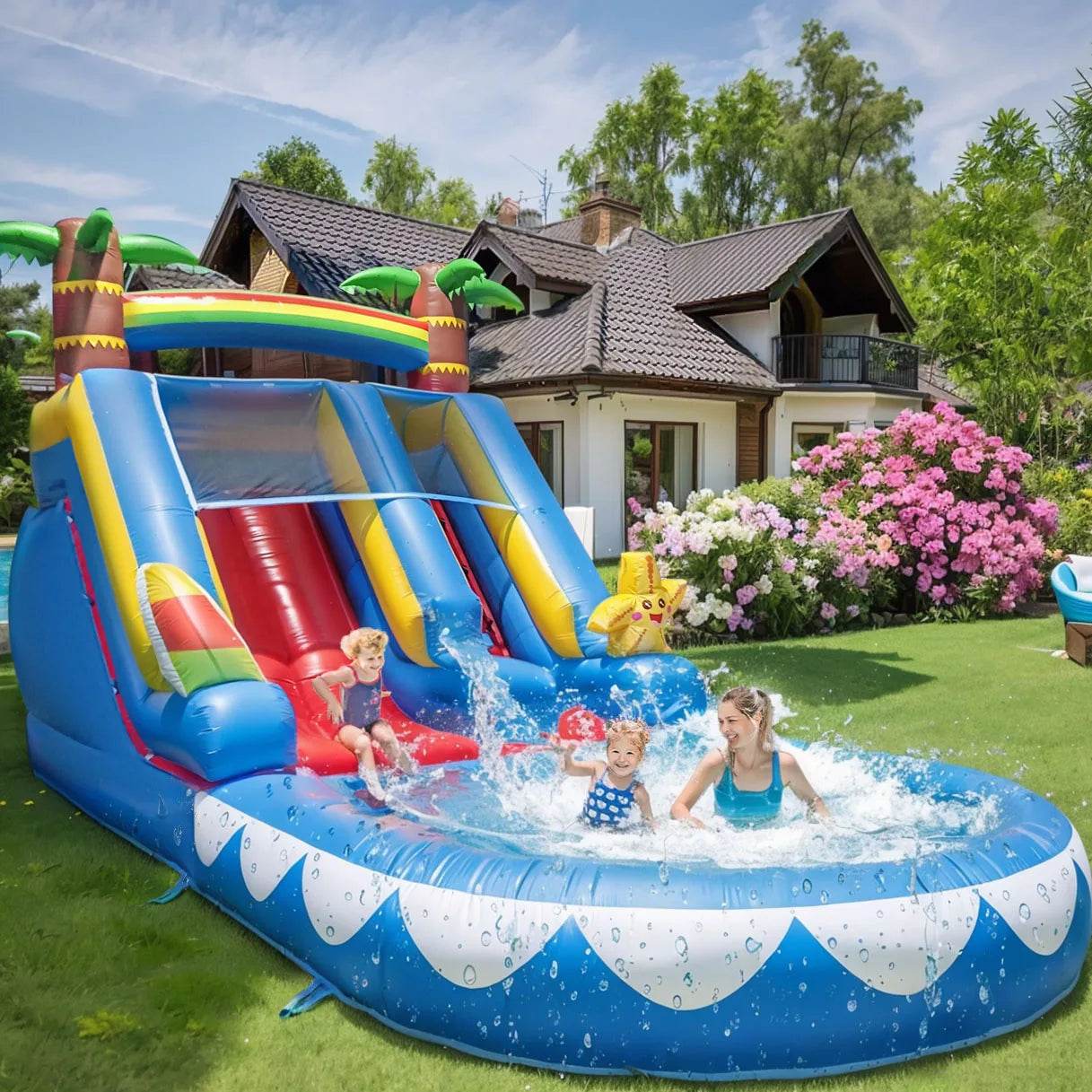 Commercial Inflatable Starfish Water Slide PVC Material 21ft - ToylandEU