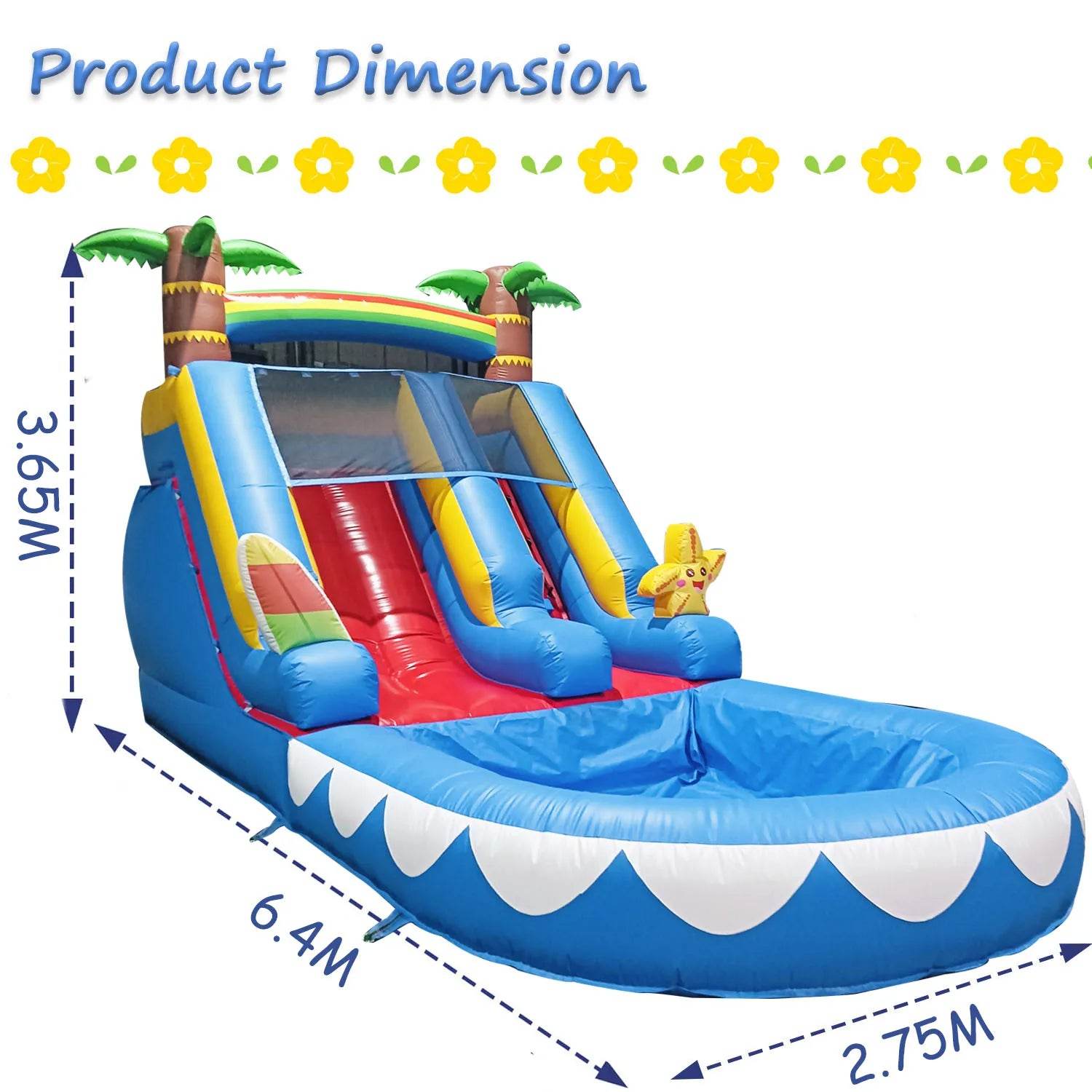 Commercial Inflatable Starfish Water Slide PVC Material 21ft - ToylandEU