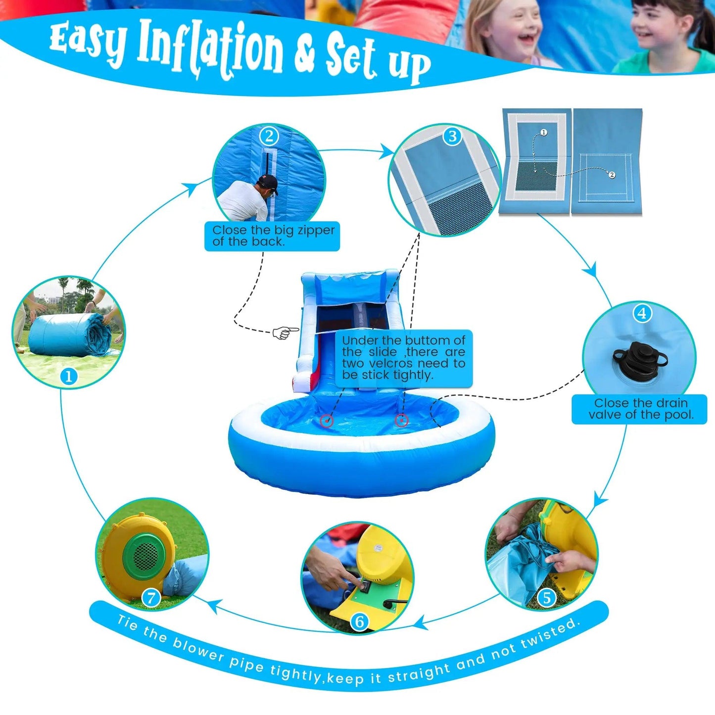  Commercial Inflatable Water Slide Blower Outdoor CE -  ToylandEU™