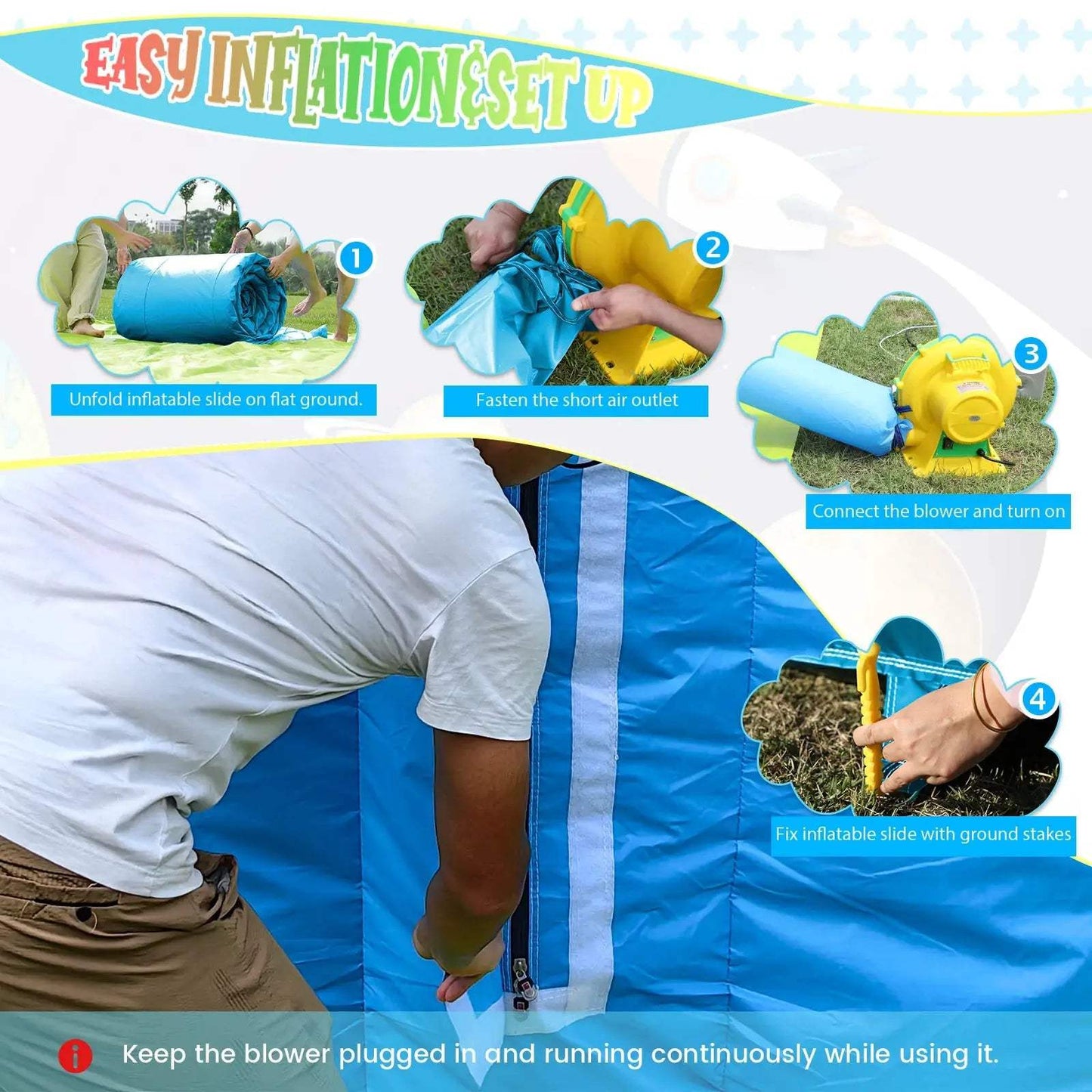  Commercial Inflatable Water Slide Blower Outdoor CE -  ToylandEU™