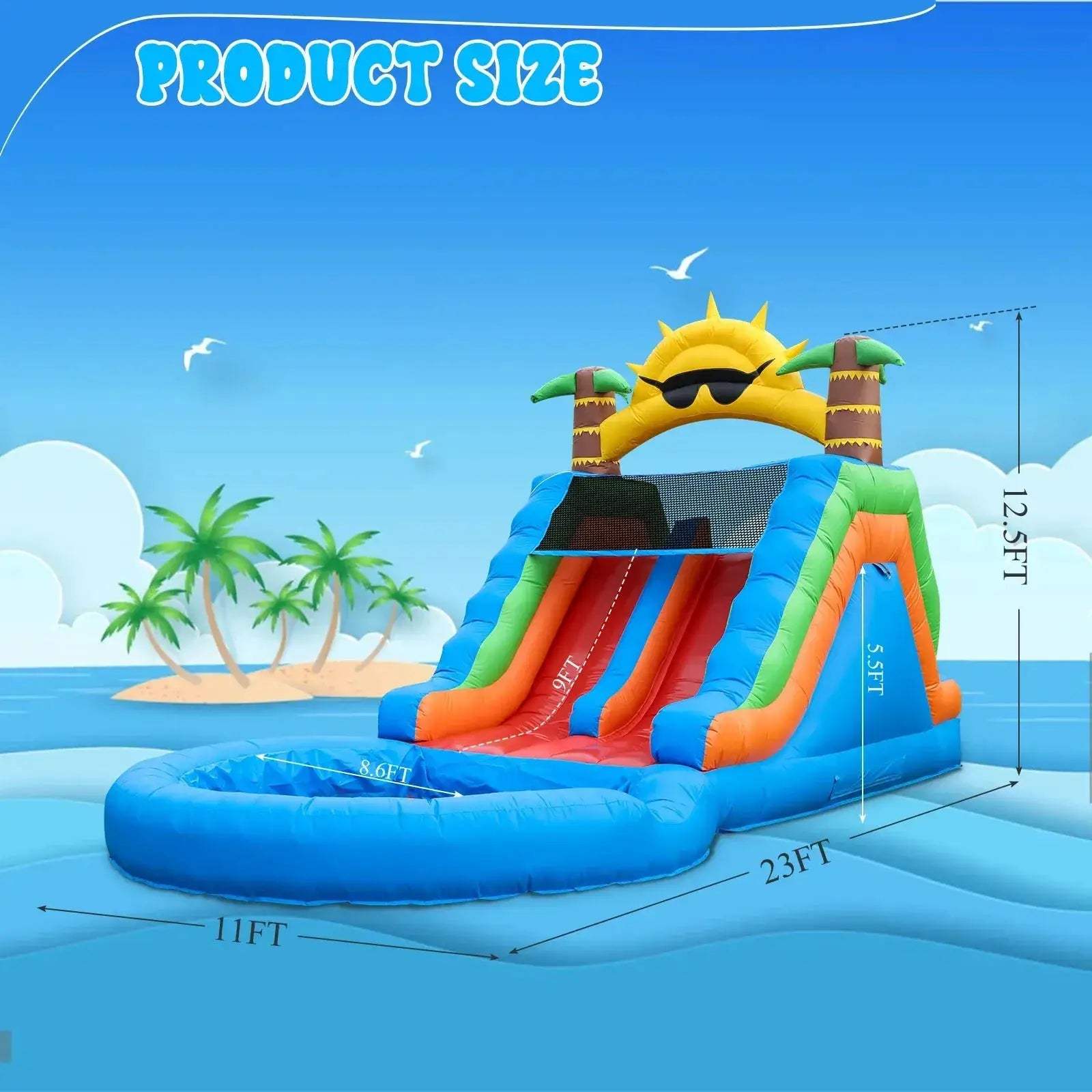 Commercial Inflatable Water Slide With 1100W Blower - ToylandEU