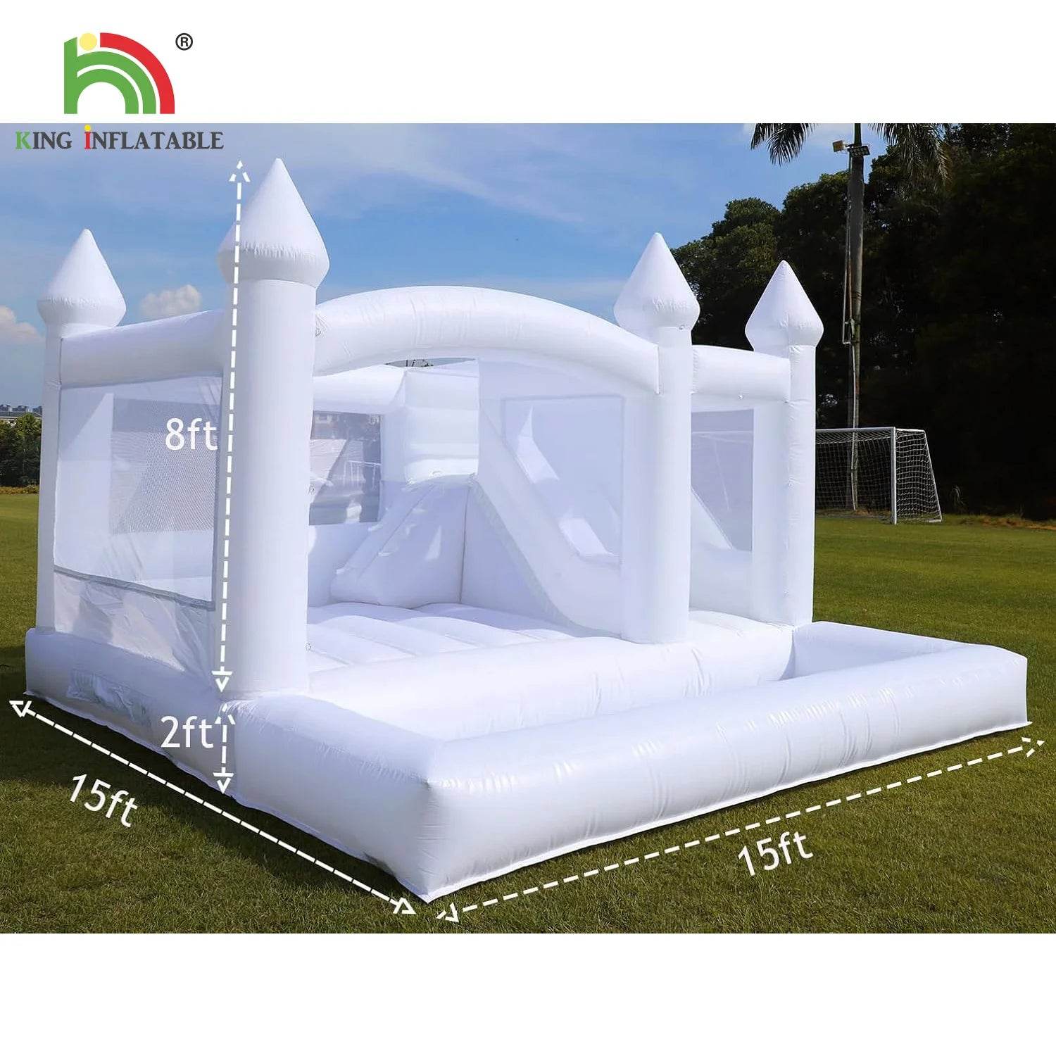 Commercial Inflatable White Bounce House for Kids 15ft - ToylandEU
