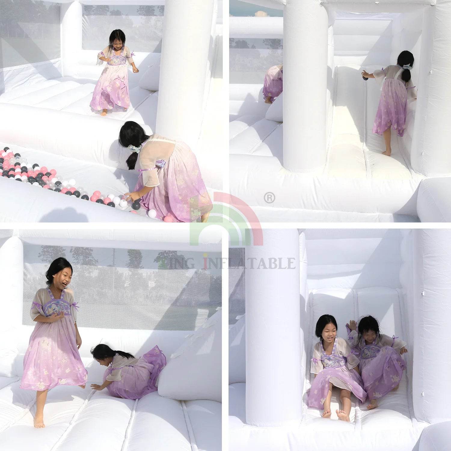 Commercial Inflatable White Bounce House for Kids 15ft - ToylandEU