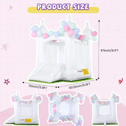  Compact Inflatable Bounce House With Slide Easy Set Up -  ToylandEU™