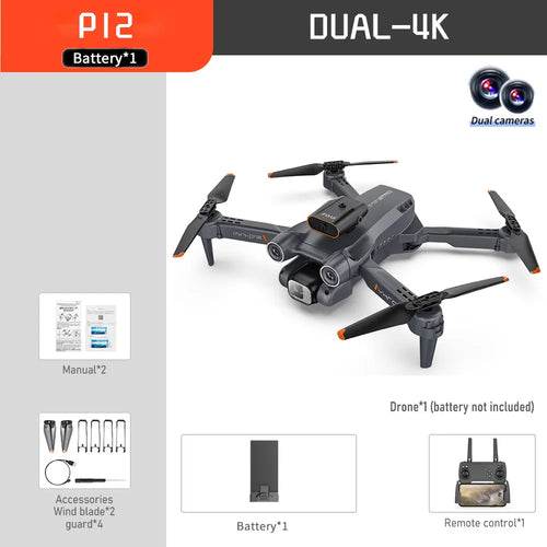 Compact P12 Mini Drone with 4K/8K Camera & Smart Obstacle Avoidance - ToylandEU