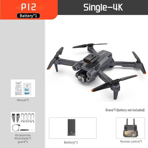 Compact P12 Mini Drone with 4K/8K Camera & Smart Obstacle Avoidance - ToylandEU