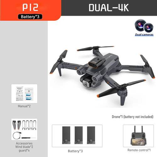 Compact P12 Mini Drone with 4K/8K Camera & Smart Obstacle Avoidance - ToylandEU