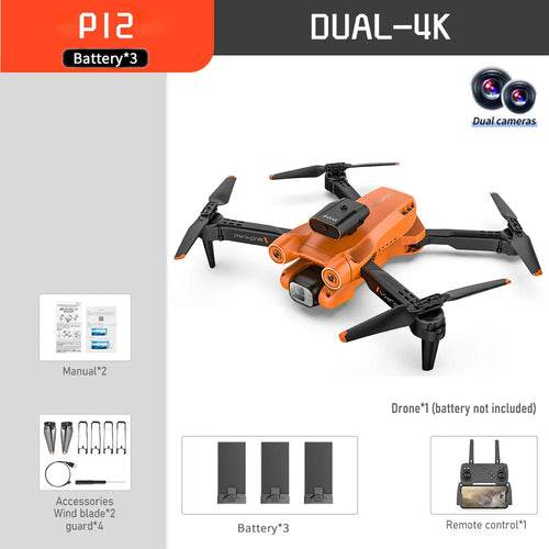 Compact P12 Mini Drone with 4K/8K Camera & Smart Obstacle Avoidance - ToylandEU