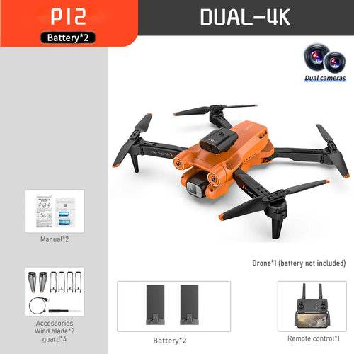 Compact P12 Mini Drone with 4K/8K Camera & Smart Obstacle Avoidance - ToylandEU