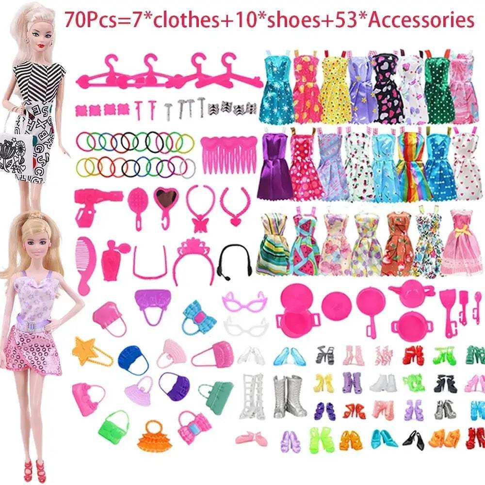 Complete 30cm Doll Accessories Set With Clothes Shoes Jewelry - ToylandEU